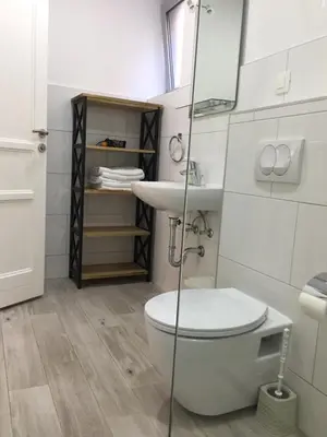 a bathroom with a toilet and a sink at Soheds in Budva