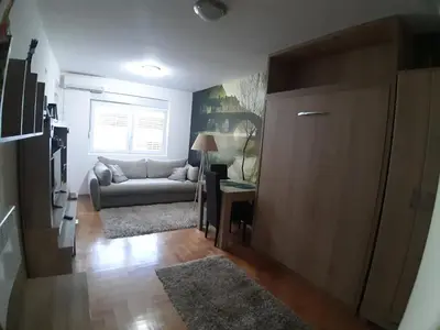 a living room with a couch and a table at Apartment Ana in Budva