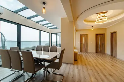 an office meeting room with a table and chairs at Budva Gate in Budva